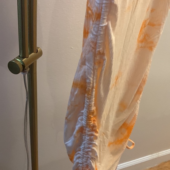 Cream Tie Dye Ruched Side Mini Dress - Picture 5 of 9